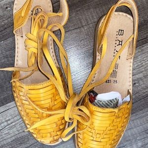 Yellow Mexico huaraches